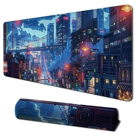 Plloopoed Large Gaming Mouse Pad  Extended XXL Desk Pad & Non-Slip Rubber Mat for Mice and Keyboard with Stitched Edges 31.5x11.8 in
