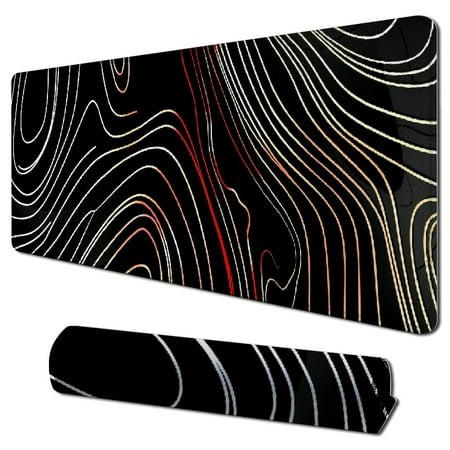 Plloopoed Gaming Mouse Pads Black and White Minimalist Mousepad for Desk Extended Large Non Slip Gaming Mousepad with Stitched Edges 31.5x11.8 in