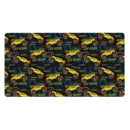 Bingfone Monster Truck1 Large Gaming Mouse Pad Extended Desk Mousepad with Stitched Edges Non-Slip Base 29.5 X 16 in