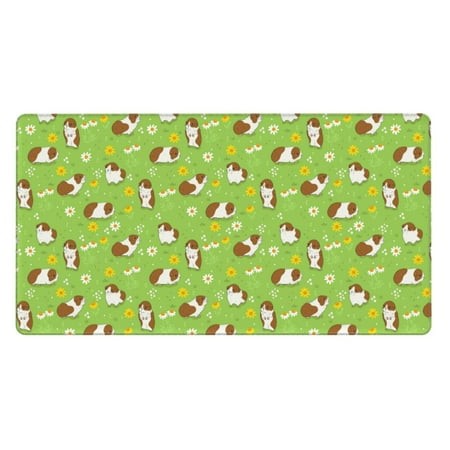 Bingfone Guinea Pigs Large Gaming Mouse Pad Extended Desk Mousepad with Stitched Edges Non-Slip Base 29.5 X 16 in