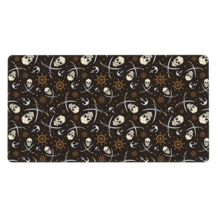 Bingfone Pirate Skulls Large Gaming Mouse Pad Extended Desk Mousepad with Stitched Edges Non-Slip Base 29.5 X 16 in