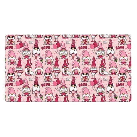 Bingfone Garden Gnomes Large Gaming Mouse Pad Extended Desk Mousepad with Stitched Edges Non-Slip Base 29.5 X 16 in