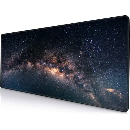 Large Gaming Mouse Pad with Stitched Edges  Galaxy Desk Mat  Extended XL Keyboard Pad  Non-Slip Rubber Base Desk Pad for Keyboard and Mouse  31.5X11.8