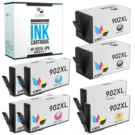 CMYi 902XL Combo Pack of 8 Ink Cartridges Compatible for HP902XL - OfficeJet Pro 6958  6960  6961  6963  6964  6968  6970  6971  6974  6975  6976  697