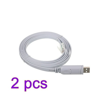 1.8M USB to RJ45 for Cisco USB Console Cable Debug Line for Cisco H3C HP Arba 9306 Huawei Router Rollover Console 2pcs