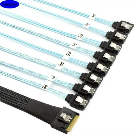 For PCI-E SAS SFF-8654 8I to 8 Ports SATA Hard Drive Conversion Cable