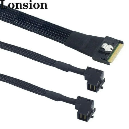 For Mini SAS SFF-8654 8i 4.0 to 2 Ports SAS HD SFF-8643 Connection Cable