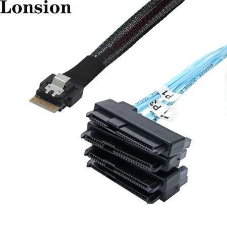 For Reliable Performance PCIE SAS 4.0 38pin SFF-8654 4i to SFF-8482 Server Cable High-speed Data Transfer