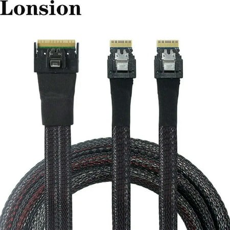 For SAS SFF-8654 8I to 2 Ports SFF-8654 4I Server Connection Cable