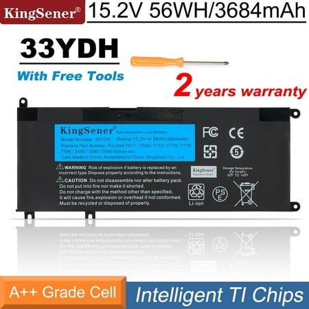 KingSener 56WH 33YDH Laptop Battery for Dell Inspiron 17 7000 7778 7779 7786 7773 15 7577 G3 3579 3779 G5 5587 G7 7588 Latitude 13 3380 14 3490 15 359