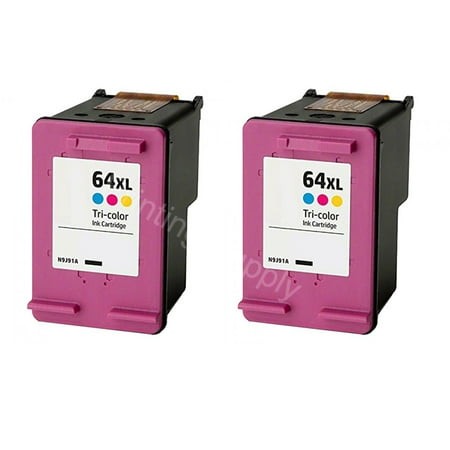 High-Yield HP 64XL Tri-Color Ink Cartridge 2PK - Fits HP ENVY Inspire 7955e 7958e 6220 6222 6230 6232 6252