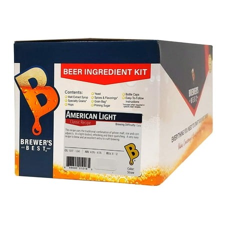 Brewer S Best - 1018 - Home Brew Beer Ingredient Kit (5 Gallon)  (American Light) Yellow