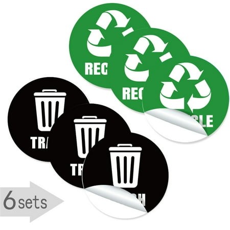 EIALIVE Recyclable Non Recyclable Label Sticker Can Self Adhesive Waterproof Sticker Label Sticker Stickers One Size