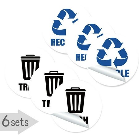EIALIVE Recyclable Non Recyclable Label Sticker Can Self Adhesive Waterproof Sticker Label Sticker Stickers One Size
