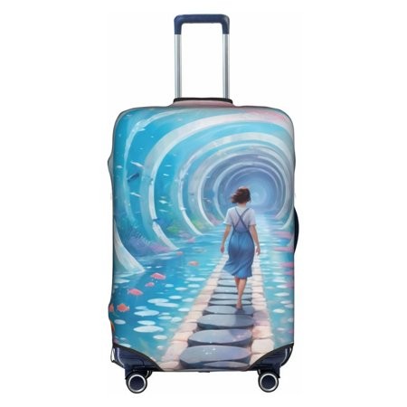 Path Through Surreal Water Tunnel Trolley All-inclusive Model Scratch-resistant Luggage Cover for Travel Box Reusable Dust Cover