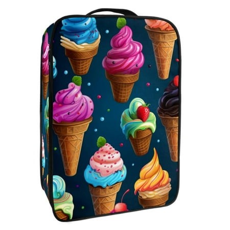 OWNTA Ice Cream Pattern Premium Polyester Shoe Box - Durable 9x12in Storage Container - Organize Your Shoes Efficiently and Neatly