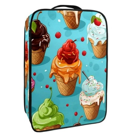 OWNTA Ice Cream Pattern Premium Polyester Shoe Box - Durable 9x12in Storage Container - Organize Your Shoes Efficiently and Neatly