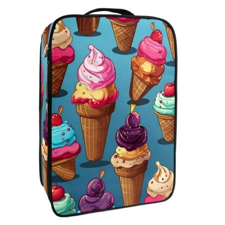 OWNTA Ice Cream Pattern Premium Polyester Shoe Box - Durable 9x12in Storage Container - Organize Your Shoes Efficiently and Neatly