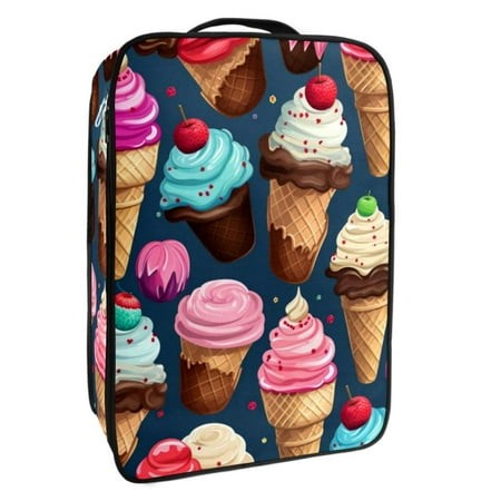 OWNTA Ice Cream Pattern Premium Polyester Shoe Box - Durable 9x12in Storage Container - Organize Your Shoes Efficiently and Neatly