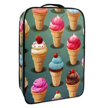 OWNTA Ice Cream Pattern Premium Polyester Shoe Box - Durable 9x12in Storage Container - Organize Your Shoes Efficiently and Neatly