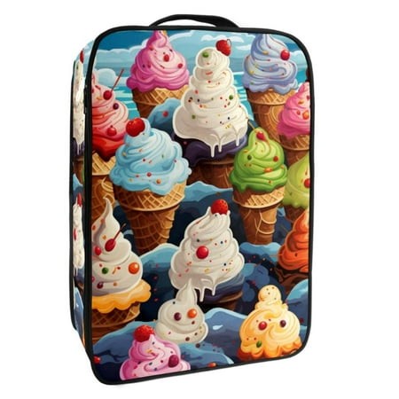 OWNTA Ice Cream Pattern Premium Polyester Shoe Box - Durable 9x12in Storage Container - Organize Your Shoes Efficiently and Neatly