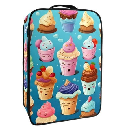 OWNTA Ice Cream Pattern Premium Polyester Shoe Box - Durable 9x12in Storage Container - Organize Your Shoes Efficiently and Neatly