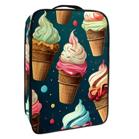 OWNTA Ice Cream Pattern Premium Polyester Shoe Box - Durable 9x12in Storage Container - Organize Your Shoes Efficiently and Neatly