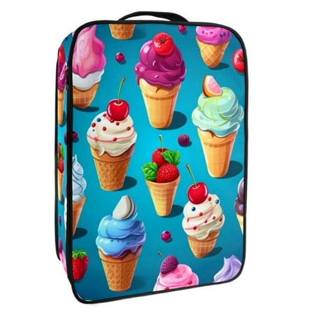 OWNTA Ice Cream Pattern Premium Polyester Shoe Box - Durable 9x12in Storage Container - Organize Your Shoes Efficiently and Neatly