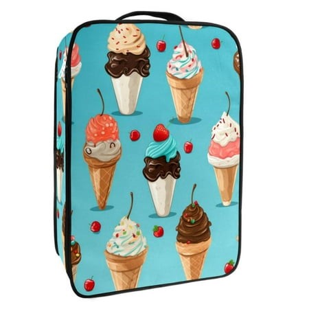 OWNTA Ice Cream Pattern Premium Polyester Shoe Box - Durable 9x12in Storage Container - Organize Your Shoes Efficiently and Neatly