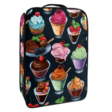 OWNTA Ice Cream Pattern Premium Polyester Shoe Box - Durable 9x12in Storage Container - Organize Your Shoes Efficiently and Neatly