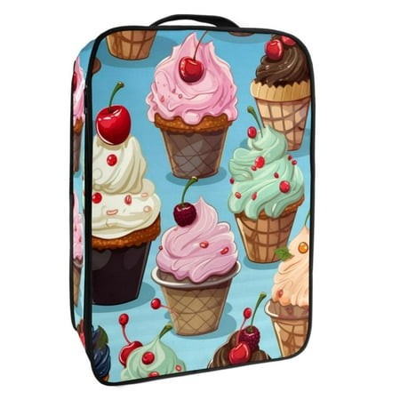 OWNTA Ice Cream Pattern Premium Polyester Shoe Box - Durable 9x12in Storage Container - Organize Your Shoes Efficiently and Neatly