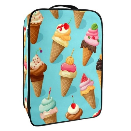 OWNTA Ice Cream Pattern Premium Polyester Shoe Box - Durable 9x12in Storage Container - Organize Your Shoes Efficiently and Neatly