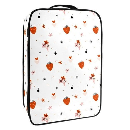 OWNTA Strawberry & Ice Cream Pattern Premium Polyester Shoe Box - Durable 9x12in Storage Container - Organize Your Shoes Efficiently and Neatly