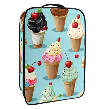 OWNTA Ice Cream Pattern Premium Polyester Shoe Box - Durable 9x12in Storage Container - Organize Your Shoes Efficiently and Neatly