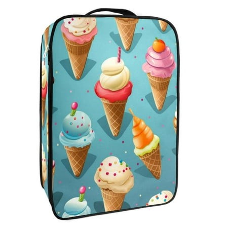 OWNTA Ice Cream Pattern Premium Polyester Shoe Box - Durable 9x12in Storage Container - Organize Your Shoes Efficiently and Neatly
