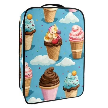 OWNTA Ice Cream Pattern Premium Polyester Shoe Box - Durable 9x12in Storage Container - Organize Your Shoes Efficiently and Neatly