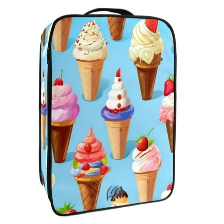OWNTA Ice Cream Pattern Premium Polyester Shoe Box - Durable 9x12in Storage Container - Organize Your Shoes Efficiently and Neatly