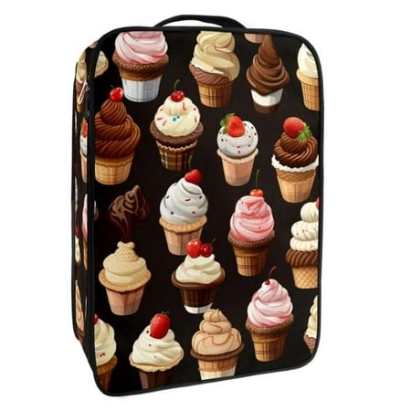 OWNTA Ice Cream Pattern Premium Polyester Shoe Box - Durable 9x12in Storage Container - Organize Your Shoes Efficiently and Neatly