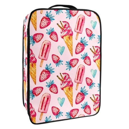 OWNTA Strawberry Ice Cream Popsicle Pattern Premium Polyester Shoe Box - Durable 9x12in Storage Container - Organize Your Shoes Efficiently and Neatly