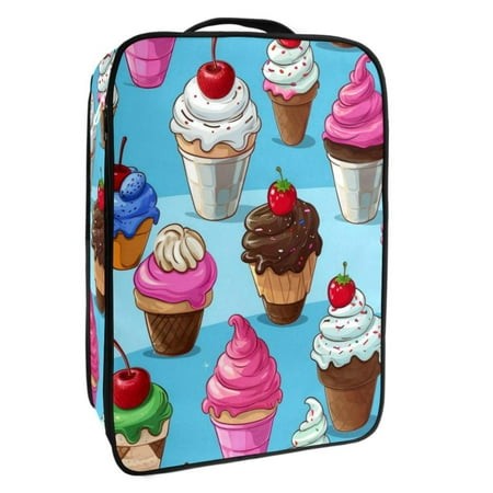 OWNTA Ice Cream Pattern Premium Polyester Shoe Box - Durable 9x12in Storage Container - Organize Your Shoes Efficiently and Neatly