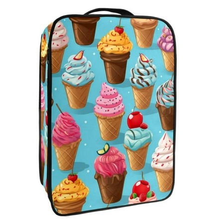 OWNTA Ice Cream Pattern Premium Polyester Shoe Box - Durable 9x12in Storage Container - Organize Your Shoes Efficiently and Neatly