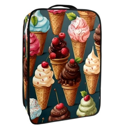 OWNTA Ice Cream Pattern Premium Polyester Shoe Box - Durable 9x12in Storage Container - Organize Your Shoes Efficiently and Neatly
