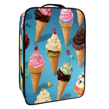 OWNTA Ice Cream Pattern Premium Polyester Shoe Box - Durable 9x12in Storage Container - Organize Your Shoes Efficiently and Neatly