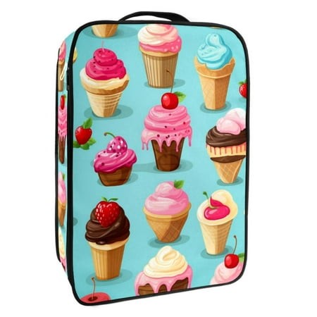 OWNTA Ice Cream Pattern Premium Polyester Shoe Box - Durable 9x12in Storage Container - Organize Your Shoes Efficiently and Neatly