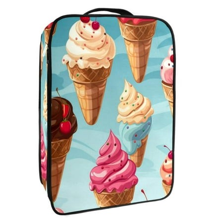 OWNTA Ice Cream Pattern Premium Polyester Shoe Box - Durable 9x12in Storage Container - Organize Your Shoes Efficiently and Neatly