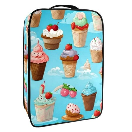 OWNTA Ice Cream Pattern Premium Polyester Shoe Box - Durable 9x12in Storage Container - Organize Your Shoes Efficiently and Neatly