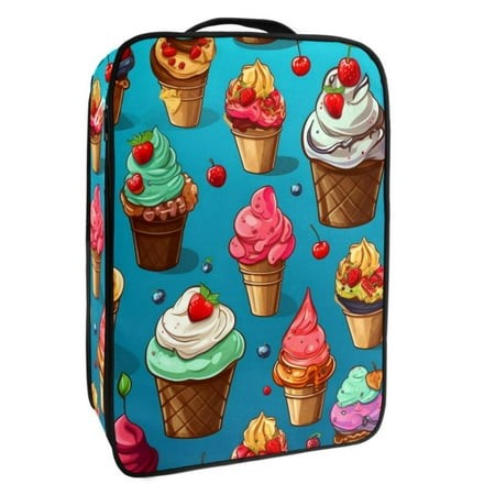 OWNTA Ice Cream Pattern Premium Polyester Shoe Box - Durable 9x12in Storage Container - Organize Your Shoes Efficiently and Neatly