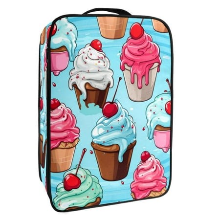 OWNTA Ice Cream Pattern Premium Polyester Shoe Box - Durable 9x12in Storage Container - Organize Your Shoes Efficiently and Neatly