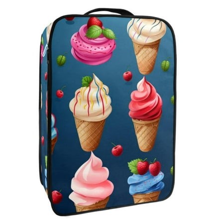 OWNTA Ice Cream Pattern Premium Polyester Shoe Box - Durable 9x12in Storage Container - Organize Your Shoes Efficiently and Neatly