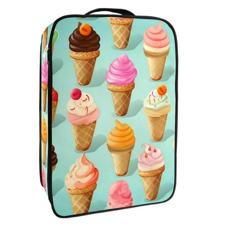 OWNTA Ice Cream Pattern Premium Polyester Shoe Box - Durable 9x12in Storage Container - Organize Your Shoes Efficiently and Neatly